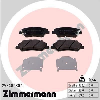ZIMMERMANN 25348.180.1: Piduriklotsid Foto vastab tarnekomplektile