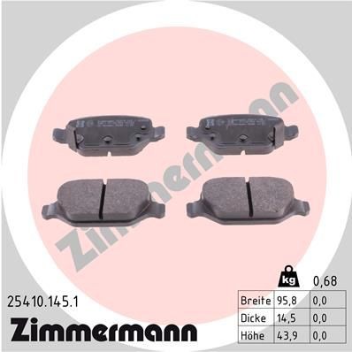 ZIMMERMANN 25410.145.1: Piduriklotsid Foto vastab tarnekomplektile
