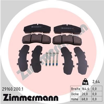 ZIMMERMANN 29160.200.1: Piduriklotsid Foto vastab tarnekomplektile, koos kruvidega