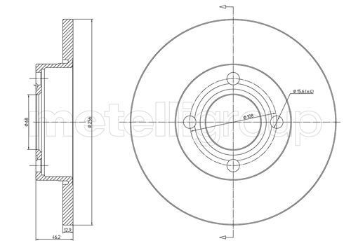 CIFAM 800-062: Piduriketas Ø: 256mm, täis, Ø: 256mm