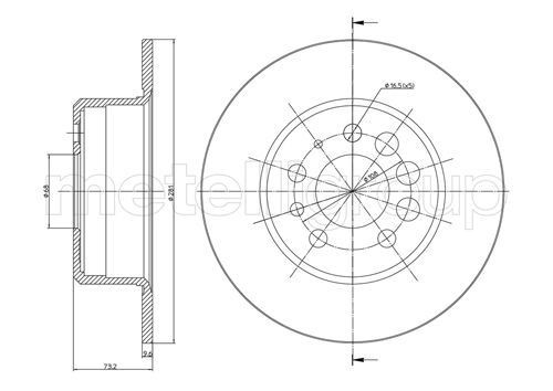 CIFAM 800-074: Piduriketas Ø: 280,5mm, täis, Ø: 280,5mm