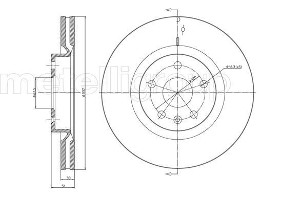 CIFAM 800-1007C: Piduriketas Ø: 337,0mm, õhutusega, Ø: 337,0mm, värvitud