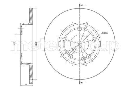 CIFAM 800-103: Piduriketas Ø: 262,0mm, täis, Ø: 262,0mm