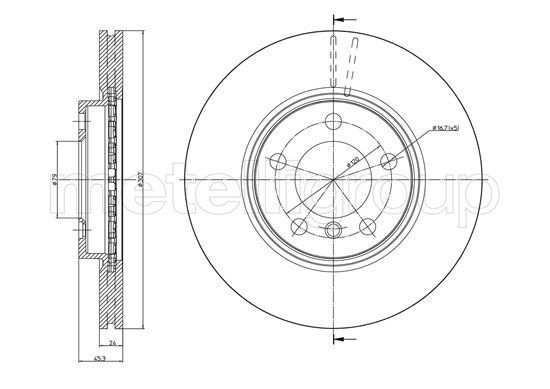 CIFAM 800-1222C: Bremžu diski Ø: 301,7mm, ventilējams, Ø: 301,7mm, lakots