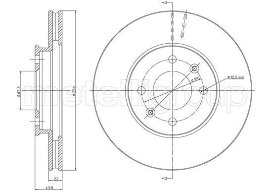 CIFAM 800-1247C: Piduriketas Ø: 345,0mm, õhutusega, Ø: 345,0mm, värvitud