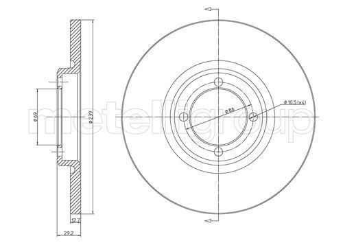 CIFAM 800-127: Piduriketas Ø: 239mm, täis, Ø: 239mm