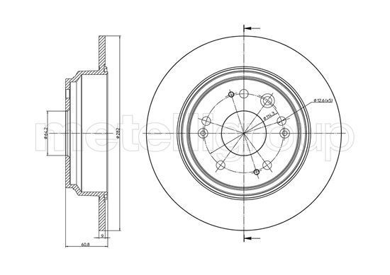 CIFAM 800-1352C: Disc de frână Ř: 281,7mm, plin, Ř: 281,7mm, lacuit