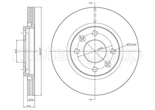 CIFAM 800-151: Piduriketas Ø: 244,0mm, õhutusega, Ø: 244,0mm