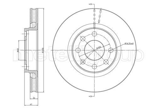 CIFAM 800-166: Piduriketas Ø: 256mm, õhutusega, Ø: 256mm
