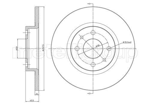 CIFAM 800-179: Piduriketas Ø: 257,5mm, täis, Ø: 257,5mm