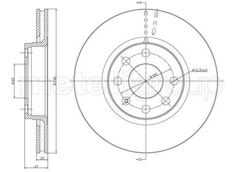 CIFAM 800-284: Disque de frein Ø: 256mm, ventilé, Ø: 256mm