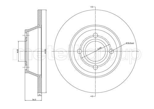 CIFAM 800-329: Disc de frână Ř: 280,0mm, plin, Ř: 280,0mm
