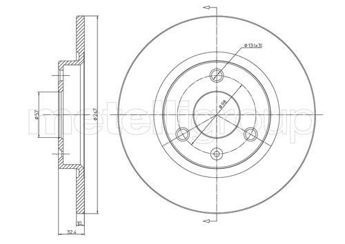 CIFAM 800-334: Piduriketas Ø: 247,0mm, täis, Ø: 247,0mm