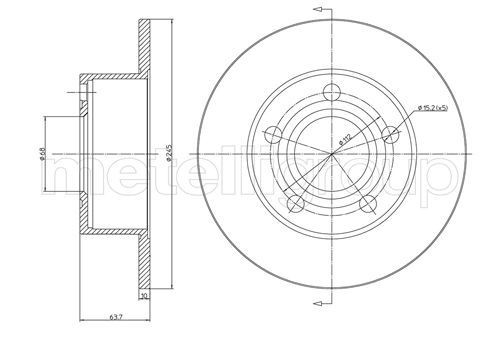 CIFAM 800-395C: Piduriketas Ø: 245,0mm, täis, Ø: 245,0mm, värvitud