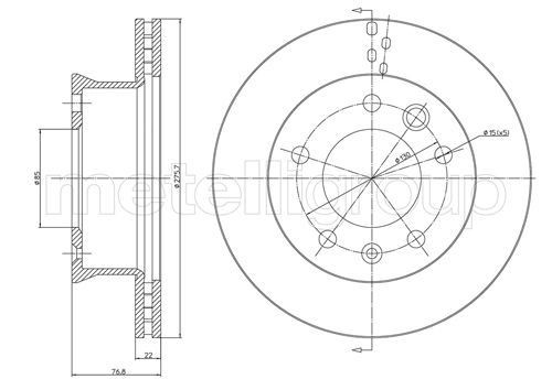 CIFAM 800-418: Piduriketas Ø: 276,0mm, õhutusega, Ø: 276,0mm