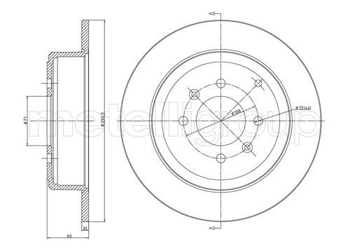 CIFAM 800-431C: Piduriketas Ø: 290,3mm, täis, Ø: 290,3mm, värvitud