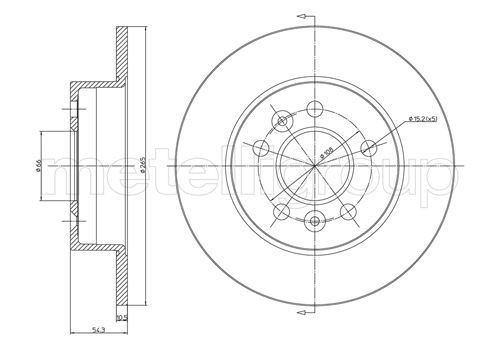 CIFAM 800-482C: Disque de frein Ø: 265,0mm, plein, Ø: 265,0mm, peint