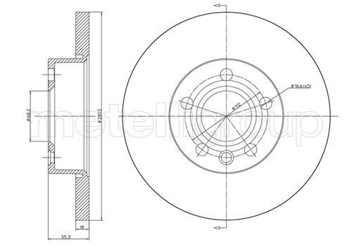 CIFAM 800-484: Piduriketas Ø: 282,0mm, täis, Ø: 282,0mm
