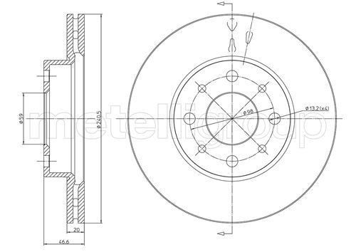 CIFAM 800-496: Piduriketas Ø: 240mm, õhutusega, Ø: 240mm