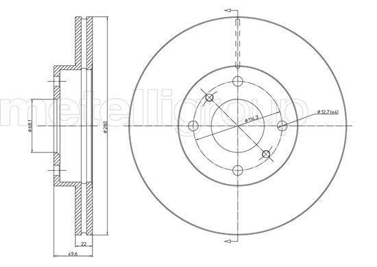 CIFAM 800-545: Disc de frână Ř: 280,0mm, ventilat, Ř: 280,0mm
