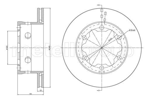 CIFAM 800-645: Piduriketas Ø: 285,0mm, õhutusega, Ø: 285,0mm