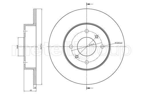 CIFAM 800-672: Disc de frână Ř: 277,5mm, plin, Ř: 277,5mm
