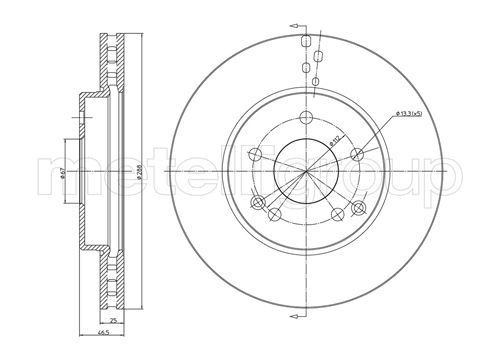 CIFAM 800-701C: Piduriketas Ø: 288mm, õhutusega, Ø: 288mm, värvitud