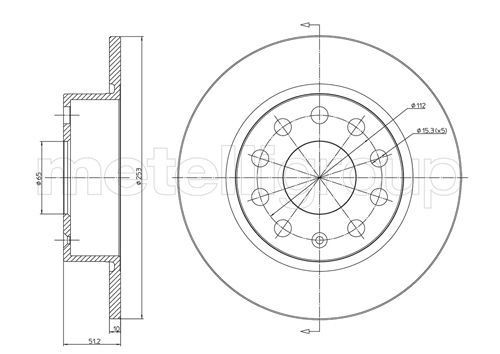 CIFAM 800-724C: Piduriketas Ø: 253,0mm, täis, Ø: 253,0mm, värvitud