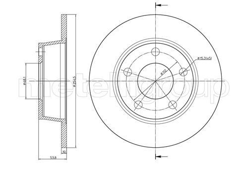CIFAM 800-774C: Piduriketas Ø: 255mm, täis, Ø: 255mm, värvitud