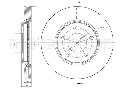 CIFAM 800-807C: Piduriketas Ø: 245,0mm, täis, Ø: 245,0mm, värvitud