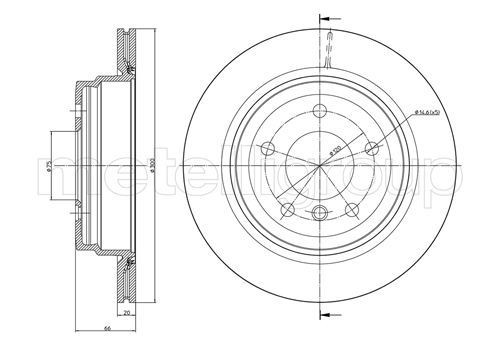 CIFAM 800-871C: Piduriketas Ø: 300,0mm, õhutusega, Ø: 300,0mm, värvitud