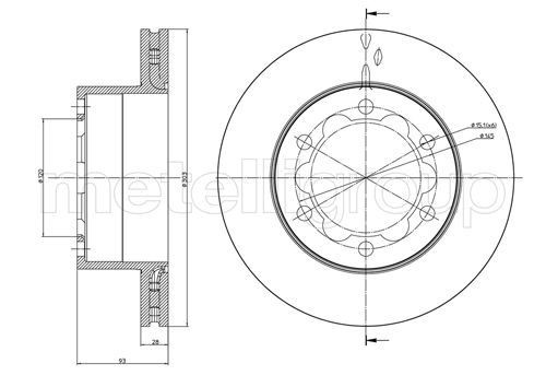 CIFAM 800-880: Piduriketas Ø: 303,0mm, õhutusega, Ø: 303,0mm