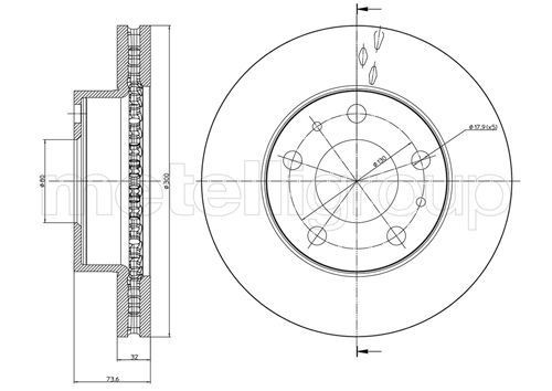 CIFAM 800-885C: Piduriketas Ø: 300,0mm, õhutusega, Ø: 300,0mm, värvitud