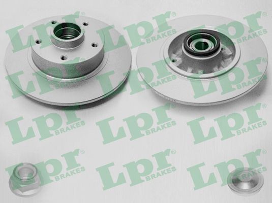 LPR R1040PRCA: Piduriketas LPR HUB BRAKE DISC LINE - FULL COATED Ø: 260mm, täis, Ø: 260mm, koos lisadega, kaetud, koos rattalaagri komplektiga