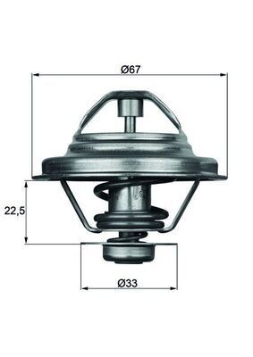 MAHLE ORIGINAL TX 24 87D: Termostaat, Jahutusvedelik 87°C, 67mm, 33mm, koos tihendiga
