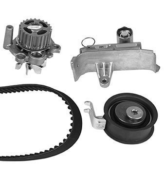 GRAF KP947-4: Bomba de agua + kit de correa de distribución Núm. dientes: 150, con amortiguador de tensado, rodillo tensor