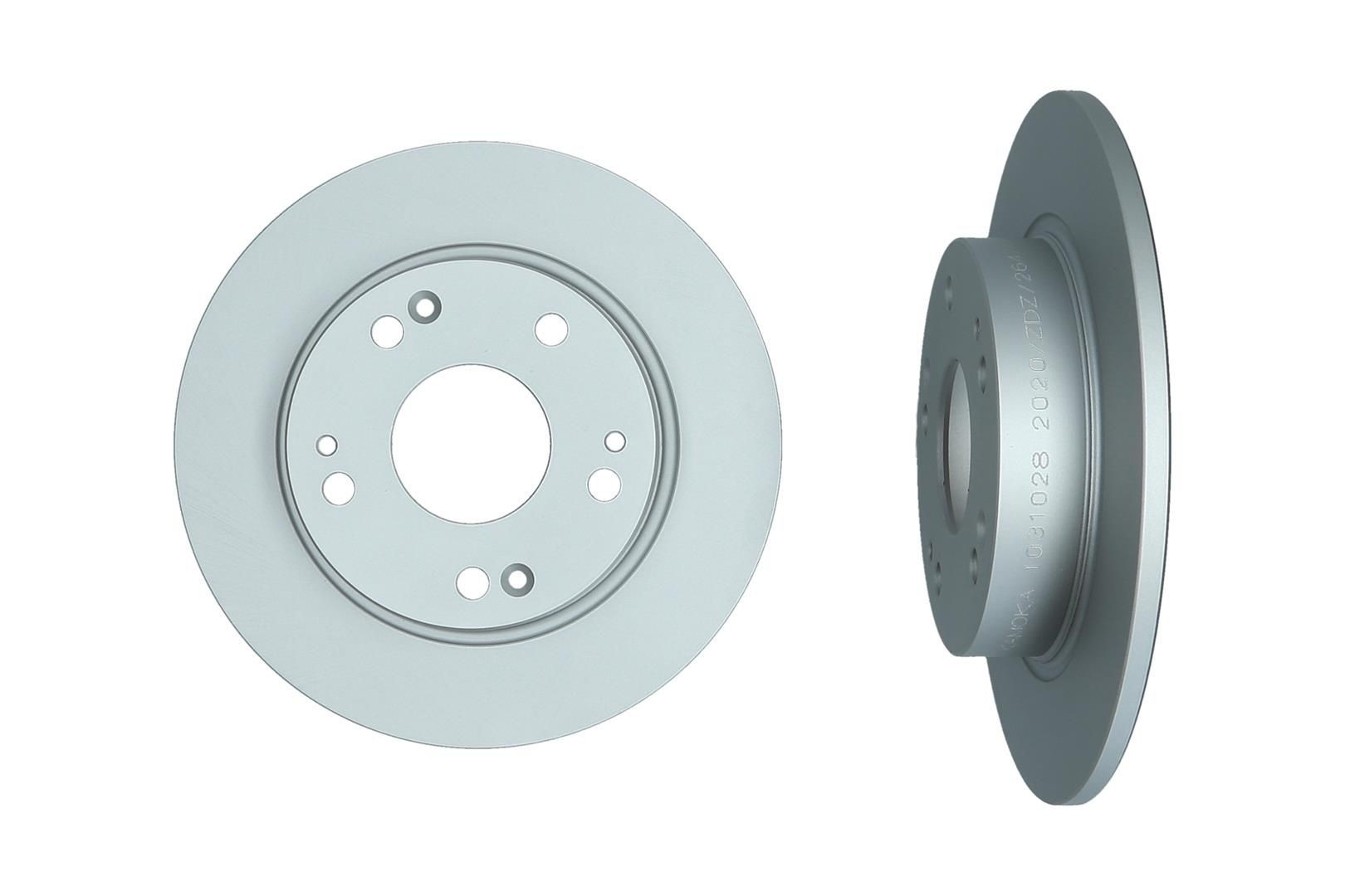 KAMOKA 1031028: Disc de frână puntea spate, Ř: 260mm, plin, Ř: 260mm, acoperit (cu un strat protector)