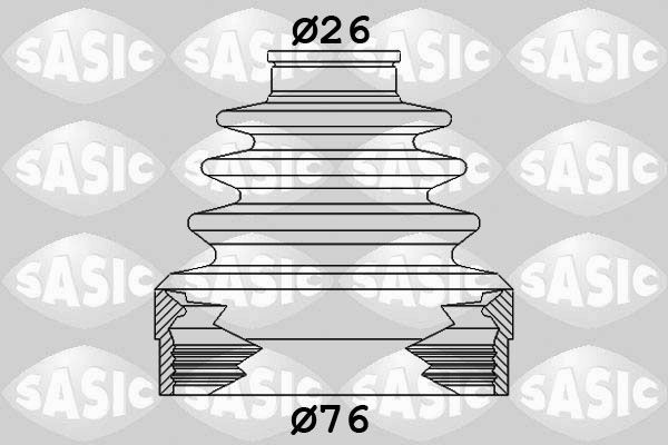 SASIC 1904019: Jeu de joint-soufflet, arbre de commande Essieu avant, du côté boîte de vitesses