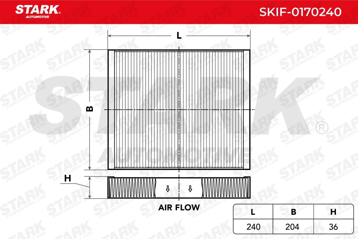 STARK SKIF-0170240: Filter, salongiõhk Partikkelfilter, Heljuvainefilter (HEPA)
