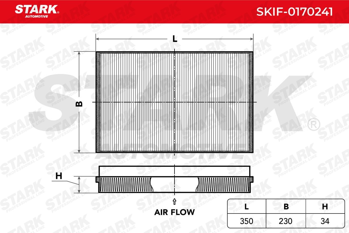 STARK SKIF-0170241: Filter, salongiõhk Partikkelfilter, Filtrer, Tolmufilter
