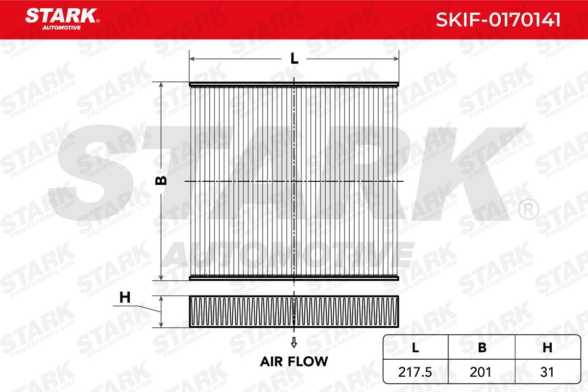 STARK SKIF-0170141: Filter, salongiõhk Partikkelfilter, Heljuvainefilter (HEPA)