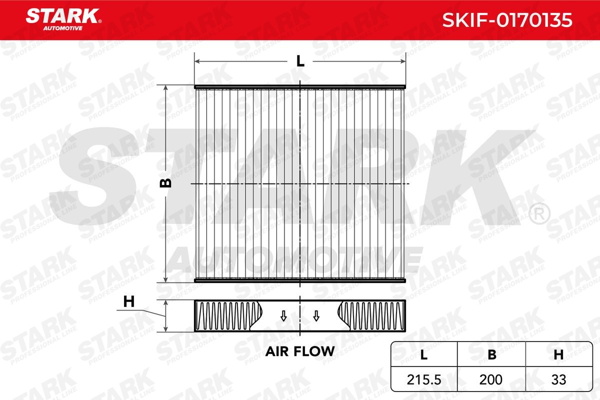 STARK SKIF-0170135: Filter, salongiõhk Aktiivsöefilter, Heljuvainefilter (HEPA)