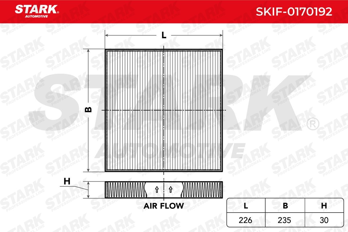 STARK SKIF-0170192: Filter, salongiõhk Aktiivsöefilter, Heljuvainefilter (HEPA)