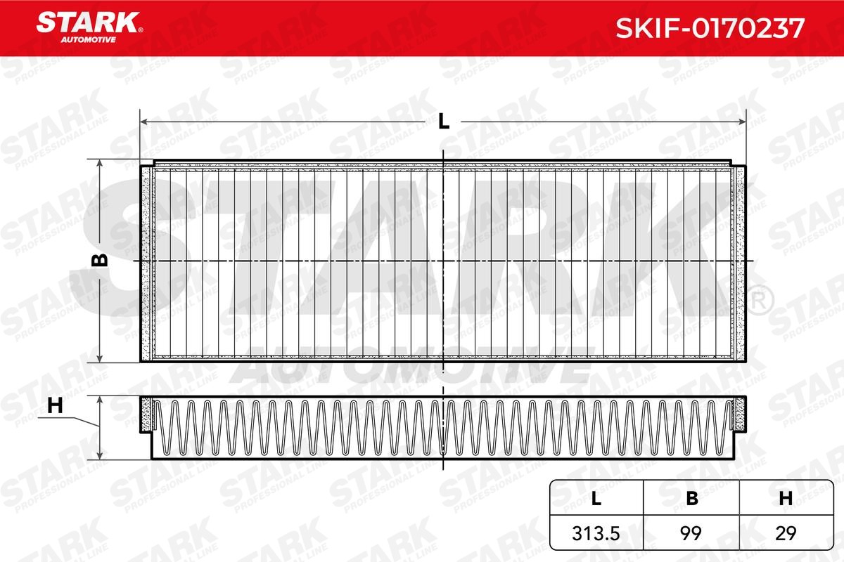 STARK SKIF-0170237: Filter, salongiõhk Aktiivsöefilter, Heljuvainefilter (HEPA)