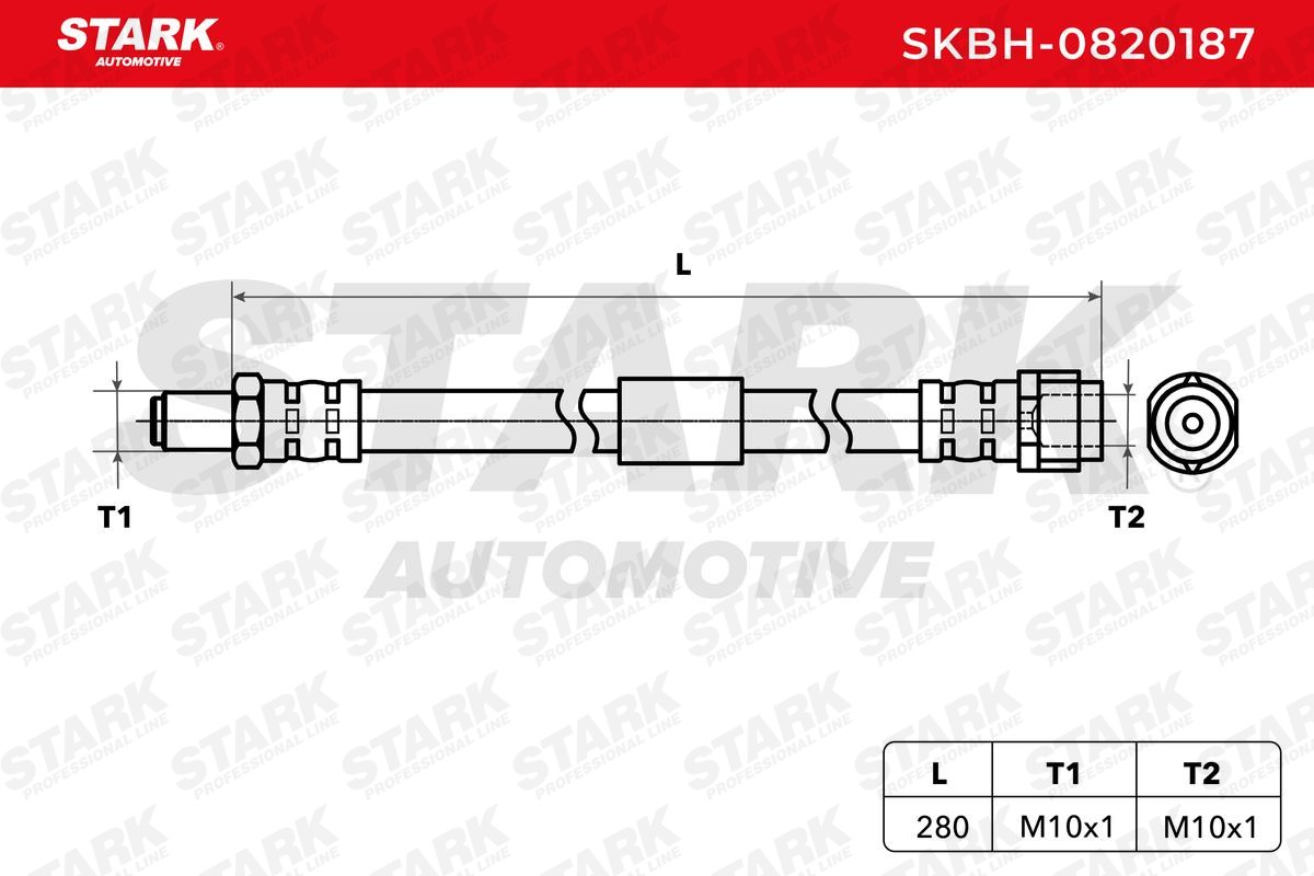 STARK SKBH-0820187: Stabdžių žarnelė priekinė ašis, kairė ir dešinė, 280mm