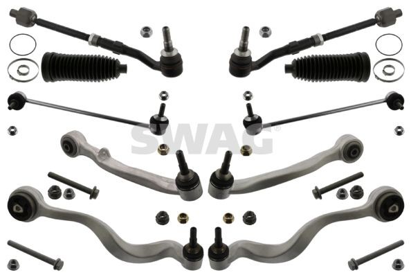 SWAG 20 94 6318: Kit de reparație brate Axa fata stanga, Axa fata dreapta, cu bara directie