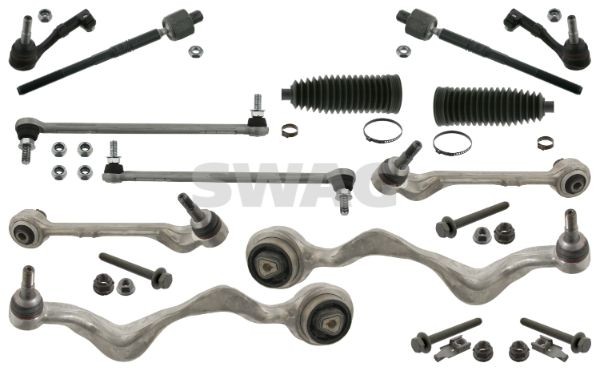 SWAG 20 94 6285: Kit riparazione, Braccio trasversale Assale anteriore Sx, Assale anteriore Dx, con barra d'accoppiamento