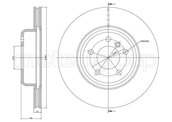 CIFAM 800-1253C: Disc de frână Ř: 330,0mm, ventilat, Ř: 330,0mm, lacuit