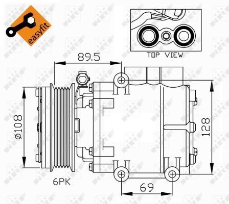 NRF 32817G: Kliimakompressor GENUINE PAG-kompressoriõliga