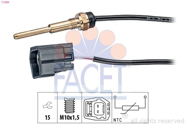 FACET 7.3289: Andur, Jahutusvedeliku temp. M10x1,5, Made in Italy - OE Equivalent